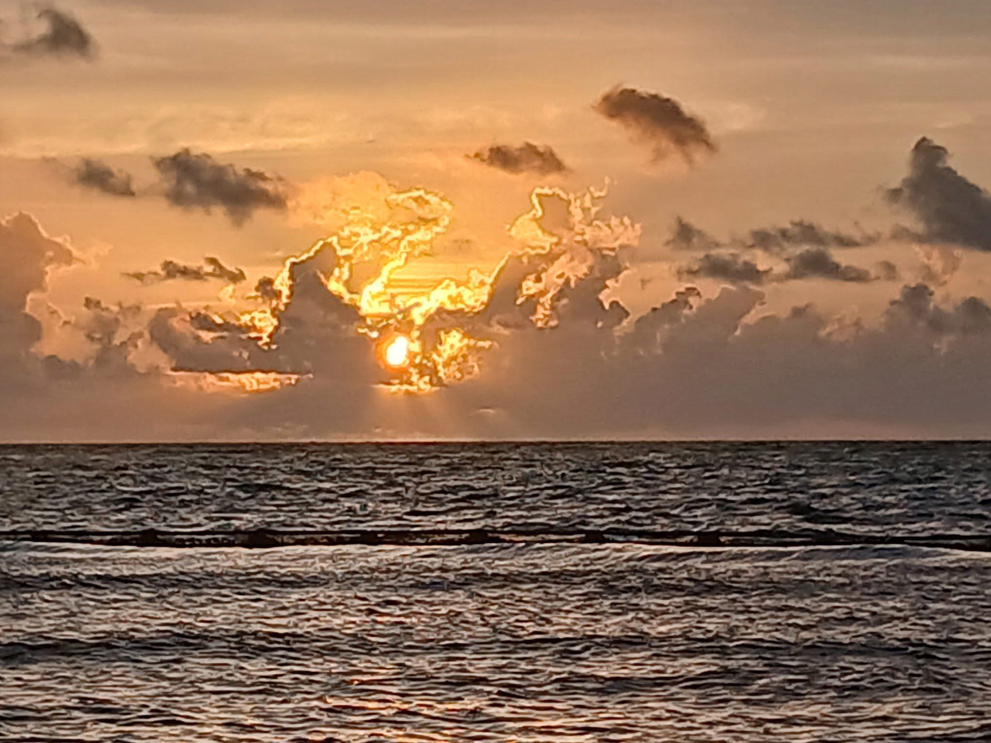 Golden Caribbean sunset
